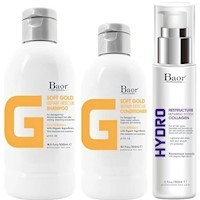 Shampoo Reparador + Acondicionador + Hydro Collagen Baor G Soft Gold